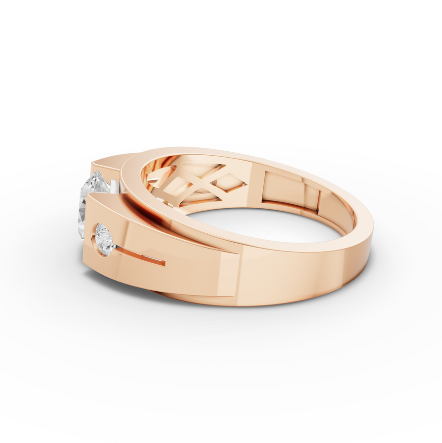 1.12 Ct Round Brilliant Diamond Cigar Band Ring