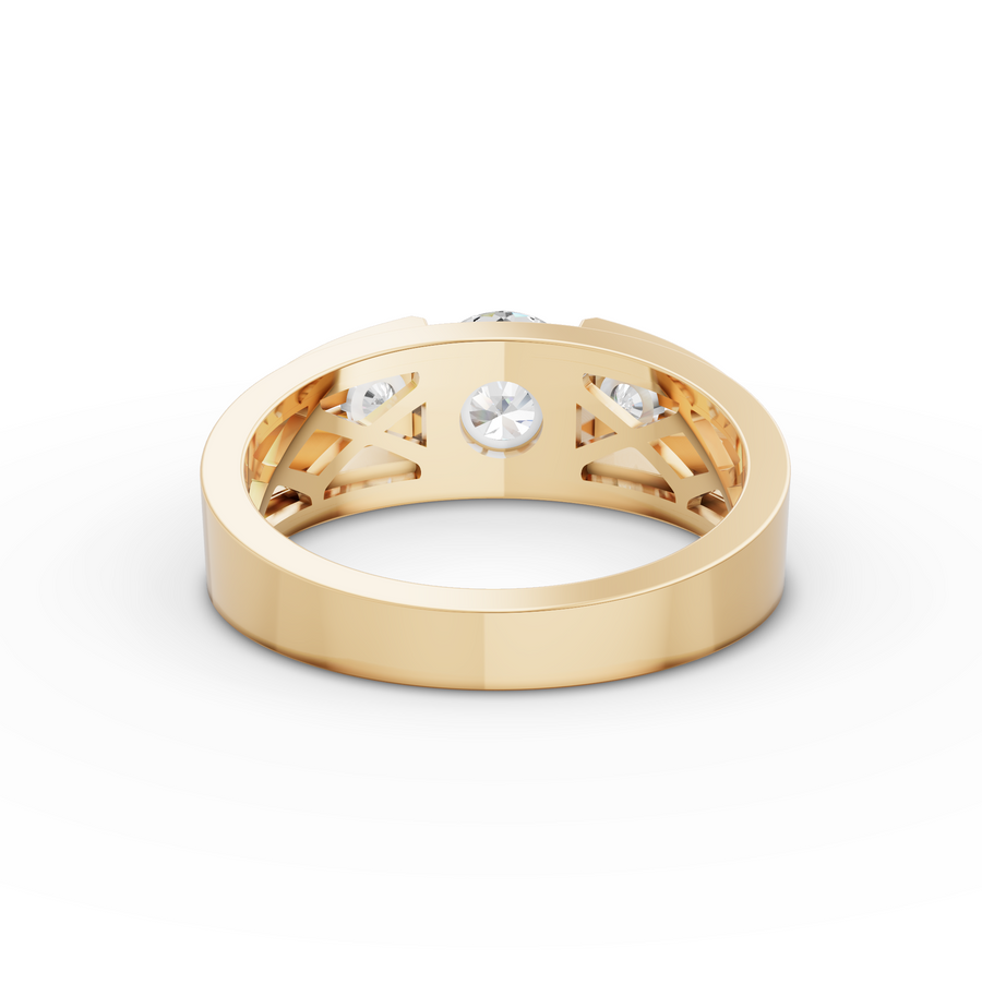 1.12 Ct Round Brilliant Diamond Cigar Band Ring