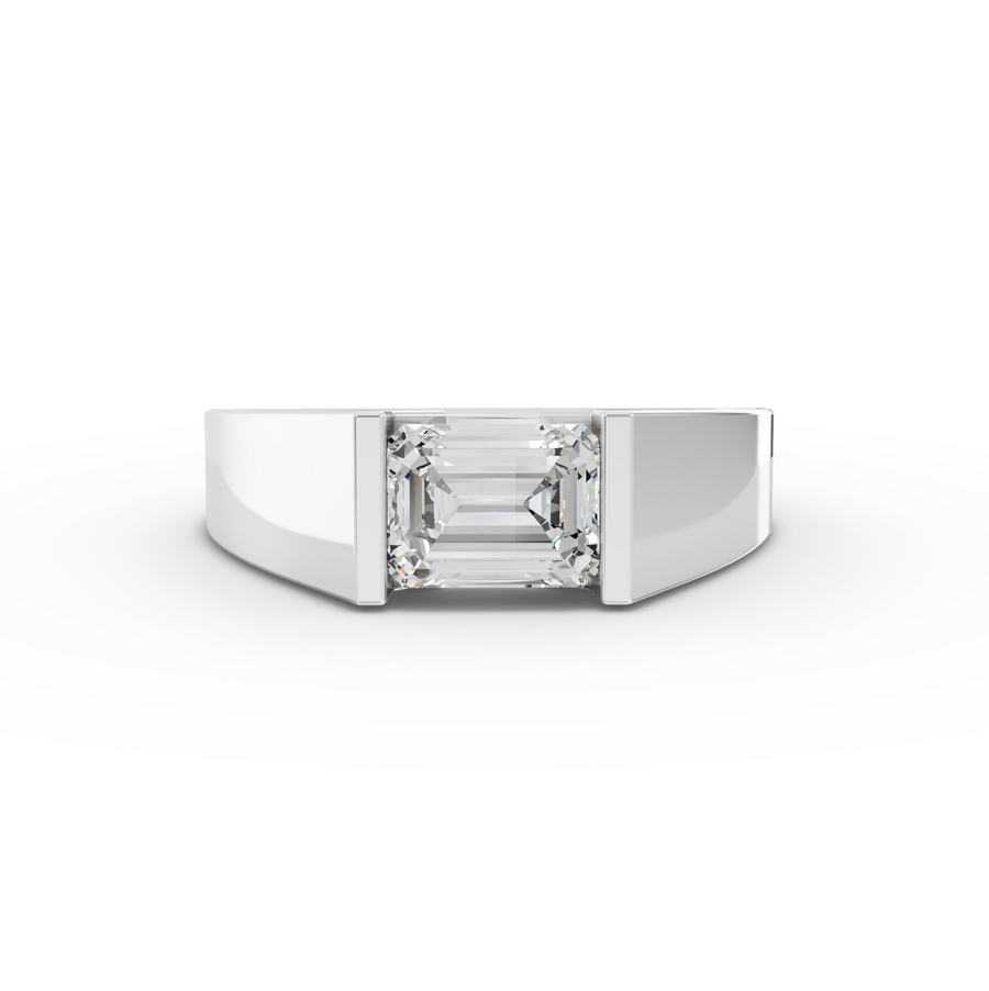 1.00 Ct East-West Emerald Statement Ring