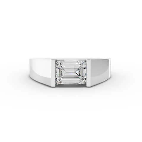 1.00 Ct East-West Emerald Statement Ring