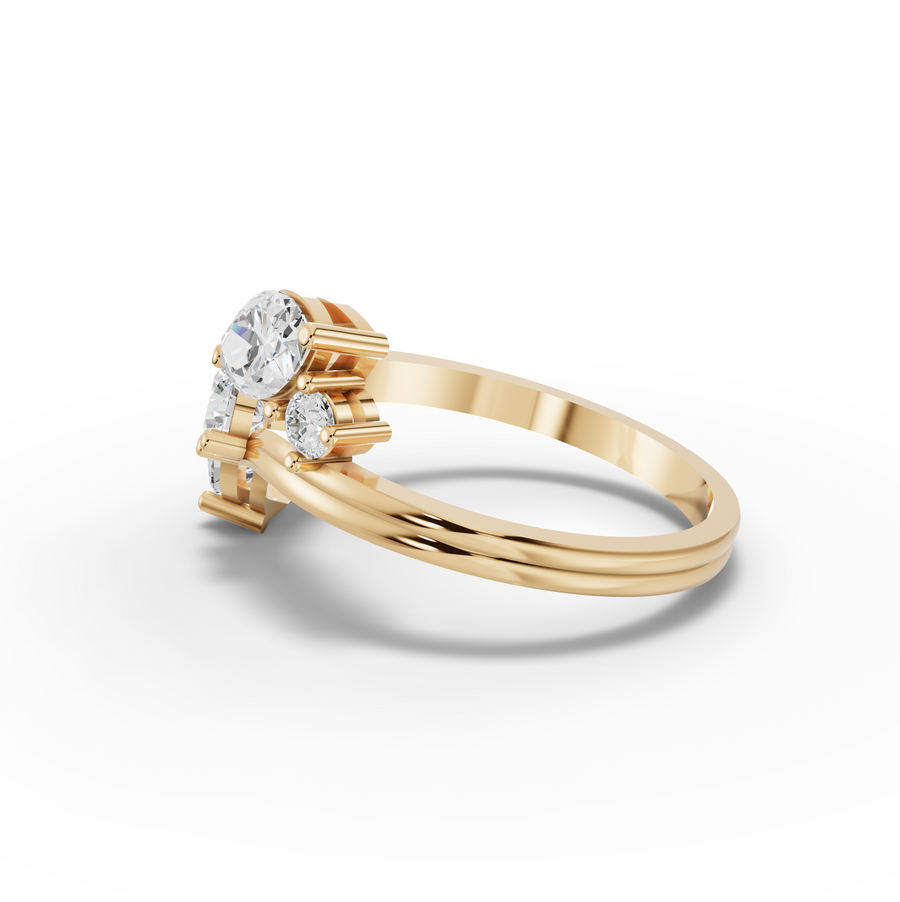 1.62 Ct Pear and Marquise Diamond Bypass Ring