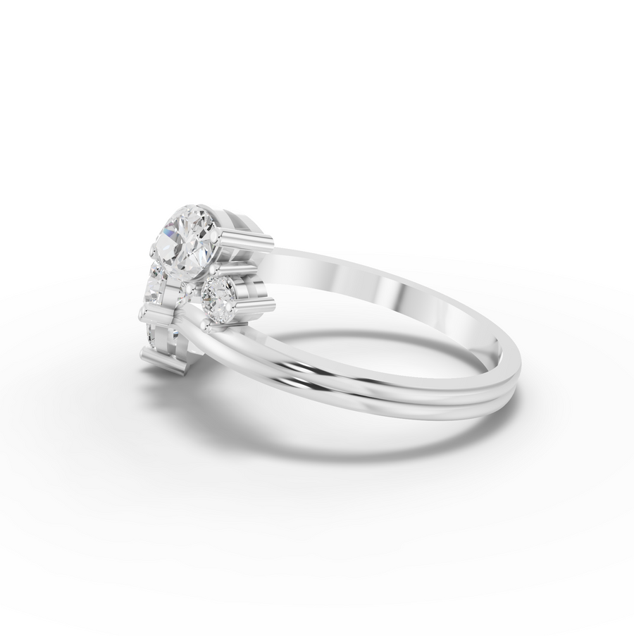 1.62 Ct Pear and Marquise Diamond Bypass Ring