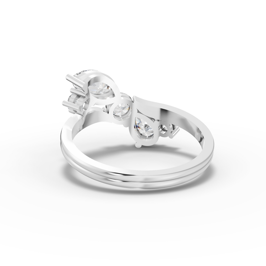 1.62 Ct Pear and Marquise Diamond Bypass Ring
