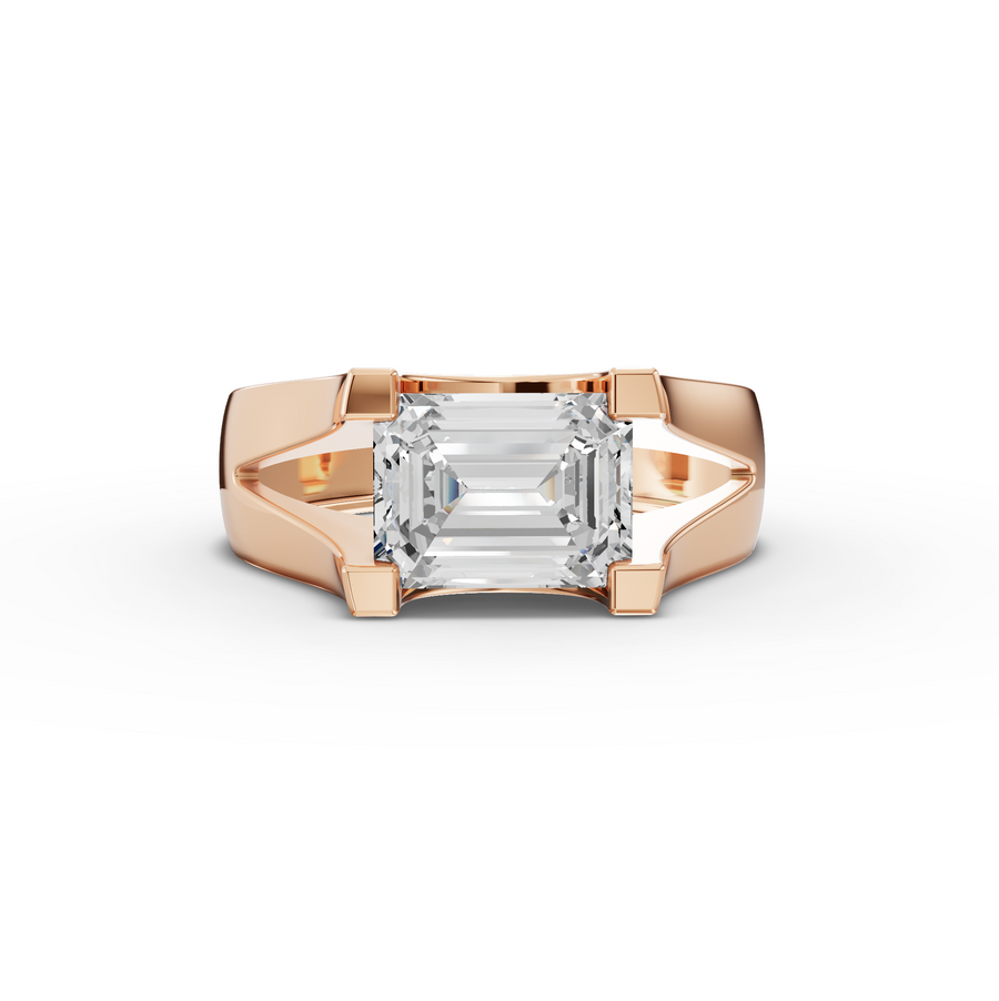 2.00 Ct Emerald Solitaire Lab Diamond Ring