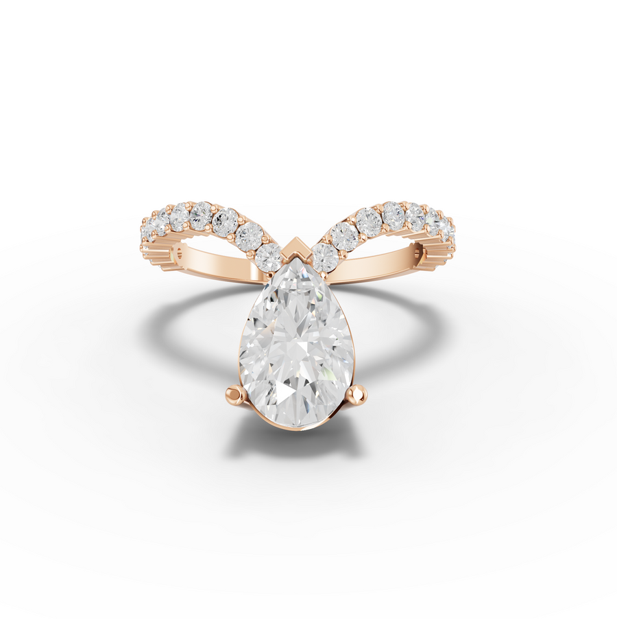 2.05 Ct Pear Diamond Split Shank Engagement Ring