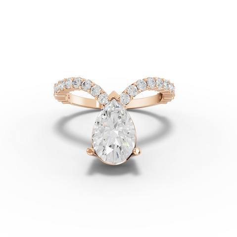 2.05 Ct Pear Diamond Split Shank Engagement Ring