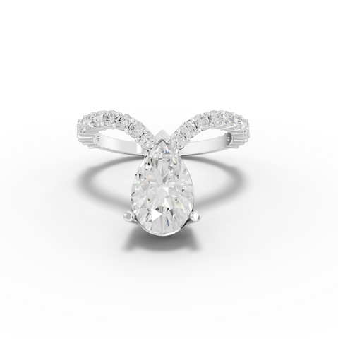 2.05 Ct Pear Diamond Split Shank Engagement Ring