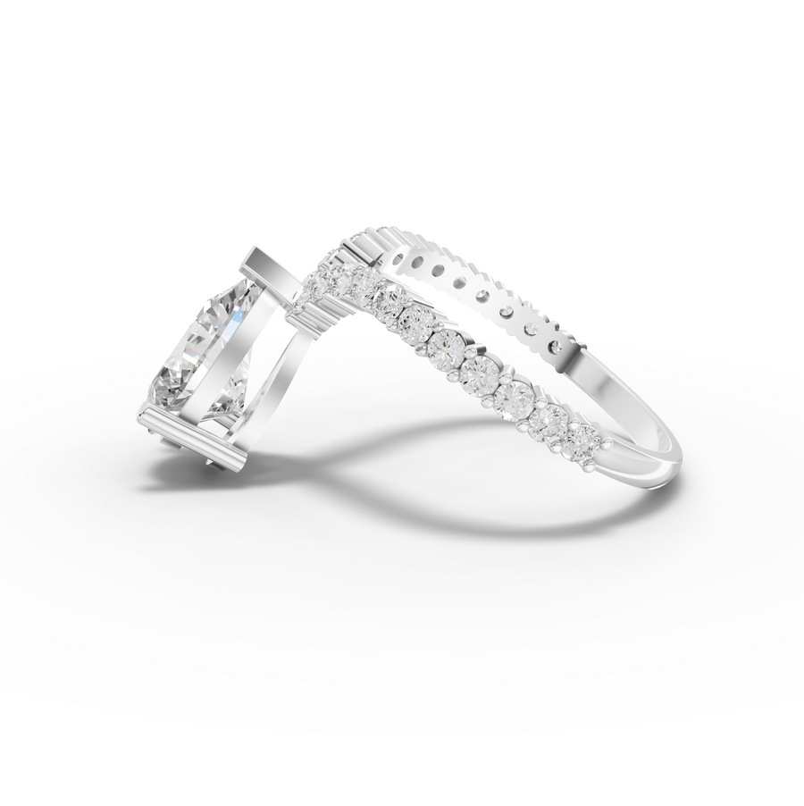 2.05 Ct Pear Diamond Split Shank Engagement Ring