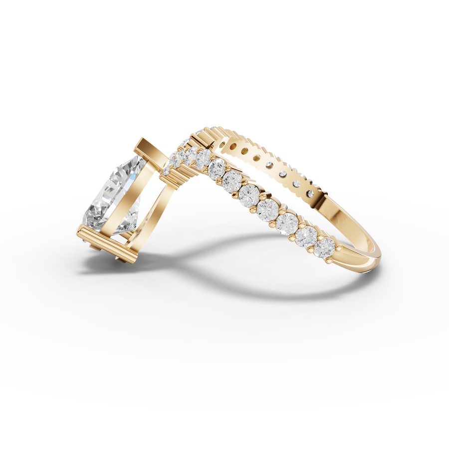 2.05 Ct Pear Diamond Split Shank Engagement Ring