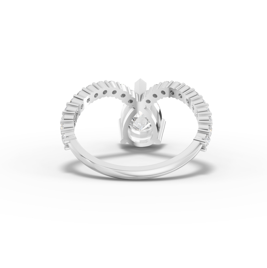 2.05 Ct Pear Diamond Split Shank Engagement Ring