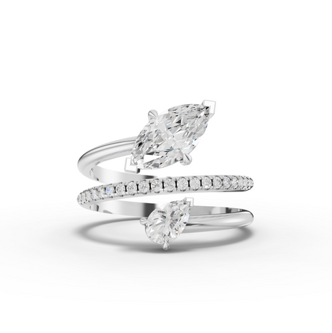 2.30 Ct Open Wrap Marquise Diamond Ring