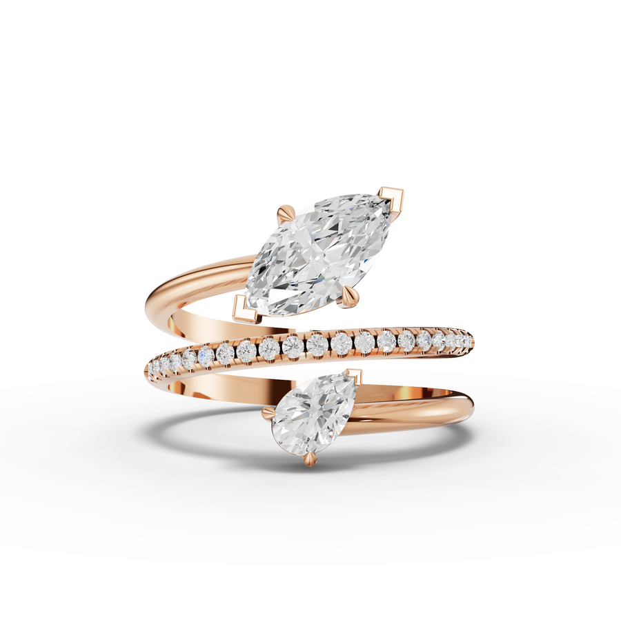 2.30 Ct Open Wrap Marquise Diamond Ring