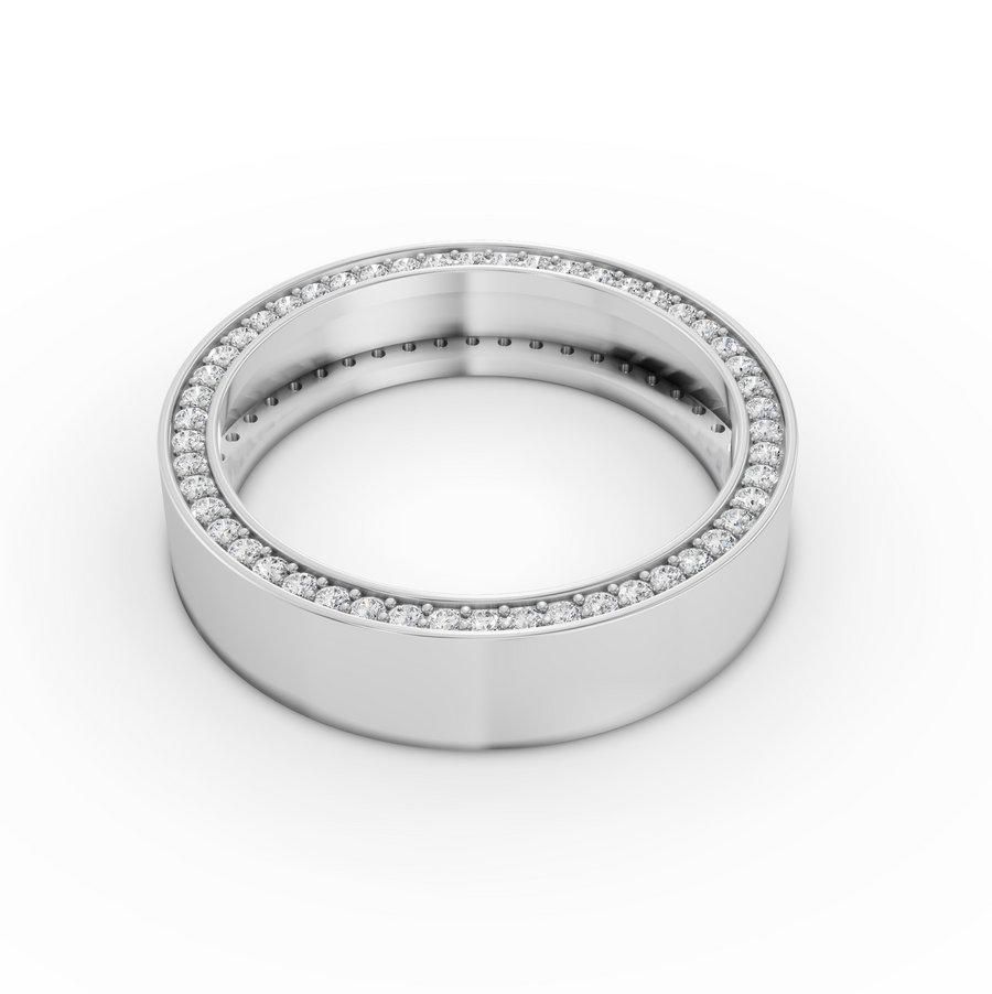 0.7 Ct Diamond Edge Eternity Wedding Band