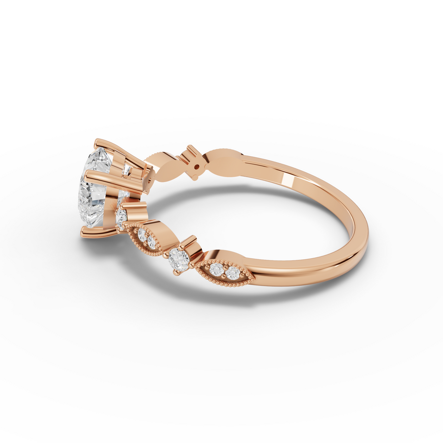 1.13 Ct Heart Solitaire Accent Lab Diamond Ring