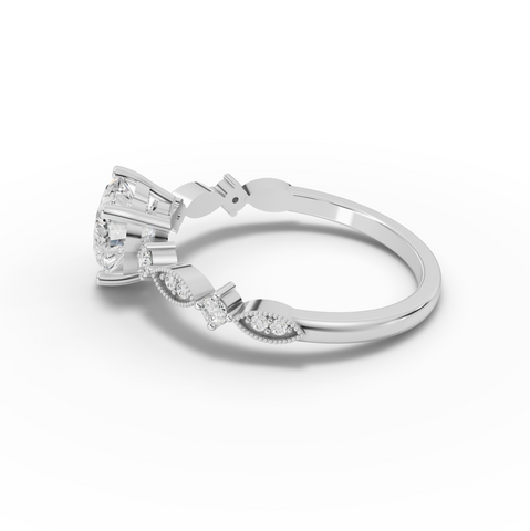 1.13 Ct Heart Solitaire Accent Lab Diamond Ring