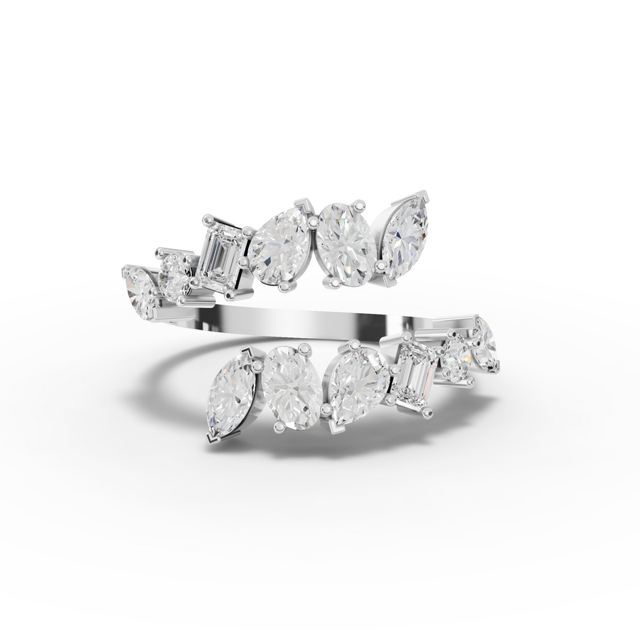 1.27 Ct Mixed Diamond Spiral Ring