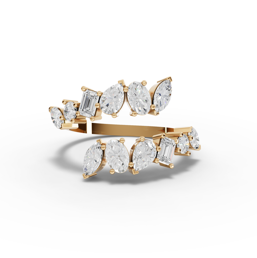 1.27 Ct Mixed Diamond Spiral Ring