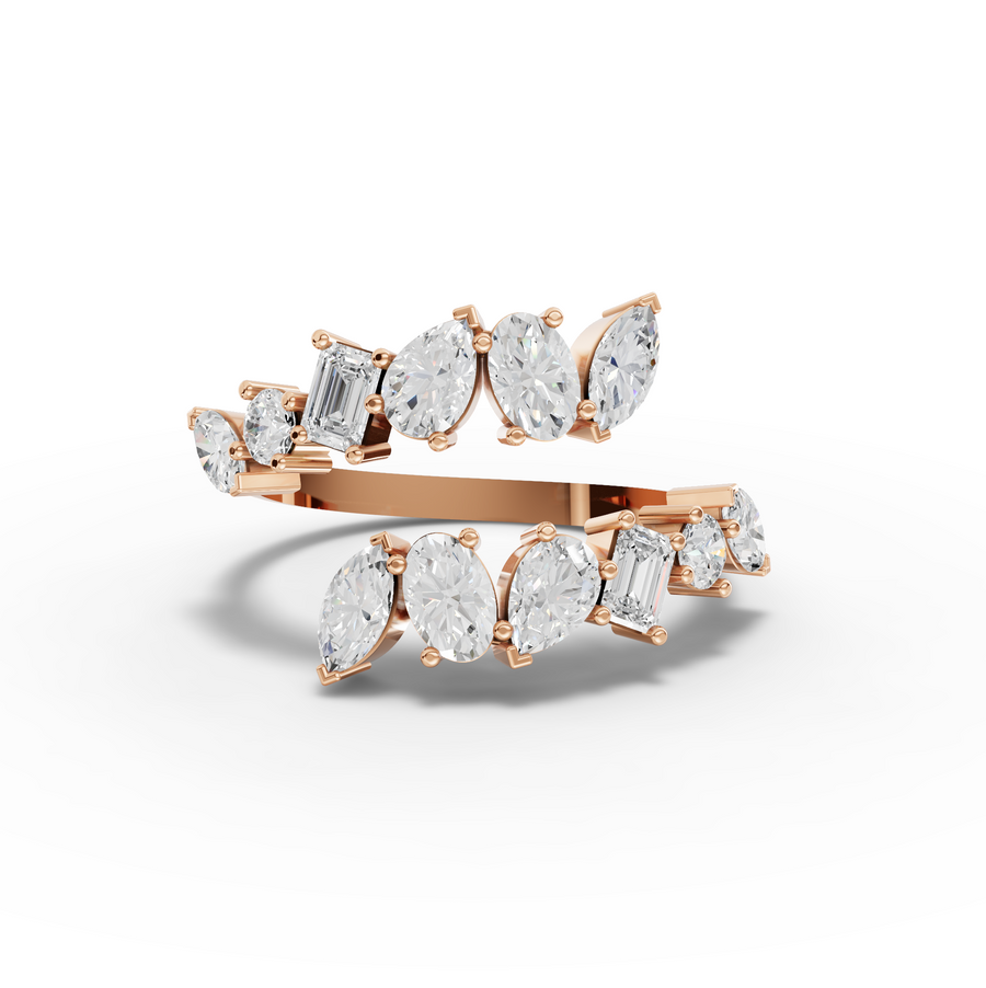 1.27 Ct Mixed Diamond Spiral Ring