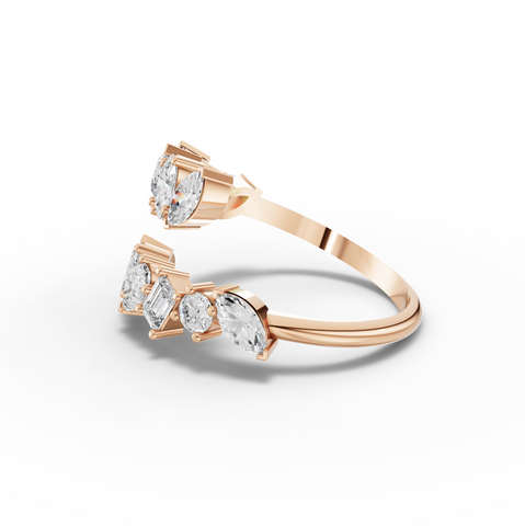 1.27 Ct Mixed Diamond Spiral Ring