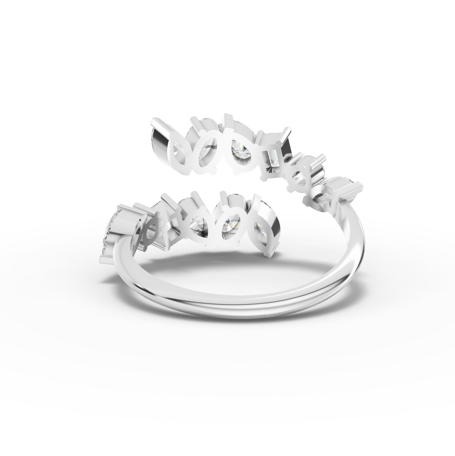 1.27 Ct Mixed Diamond Spiral Ring