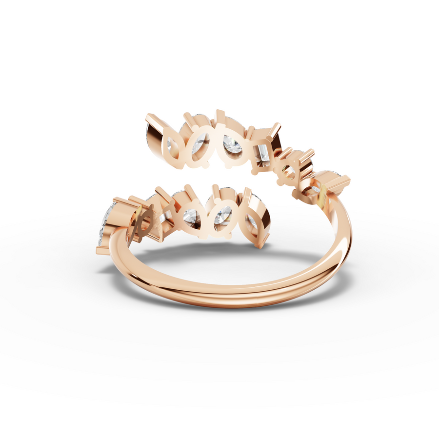 1.27 Ct Mixed Diamond Spiral Ring