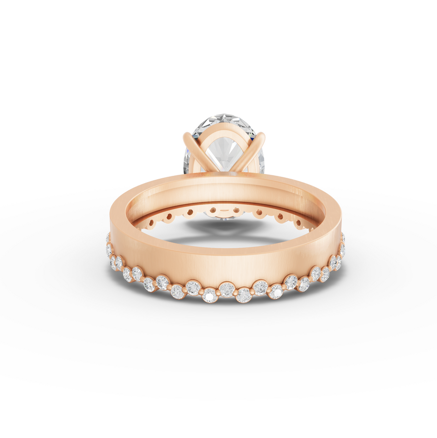 3.31 Ct Oval Solitaire With Beaded Band 3.00 Ct Center
