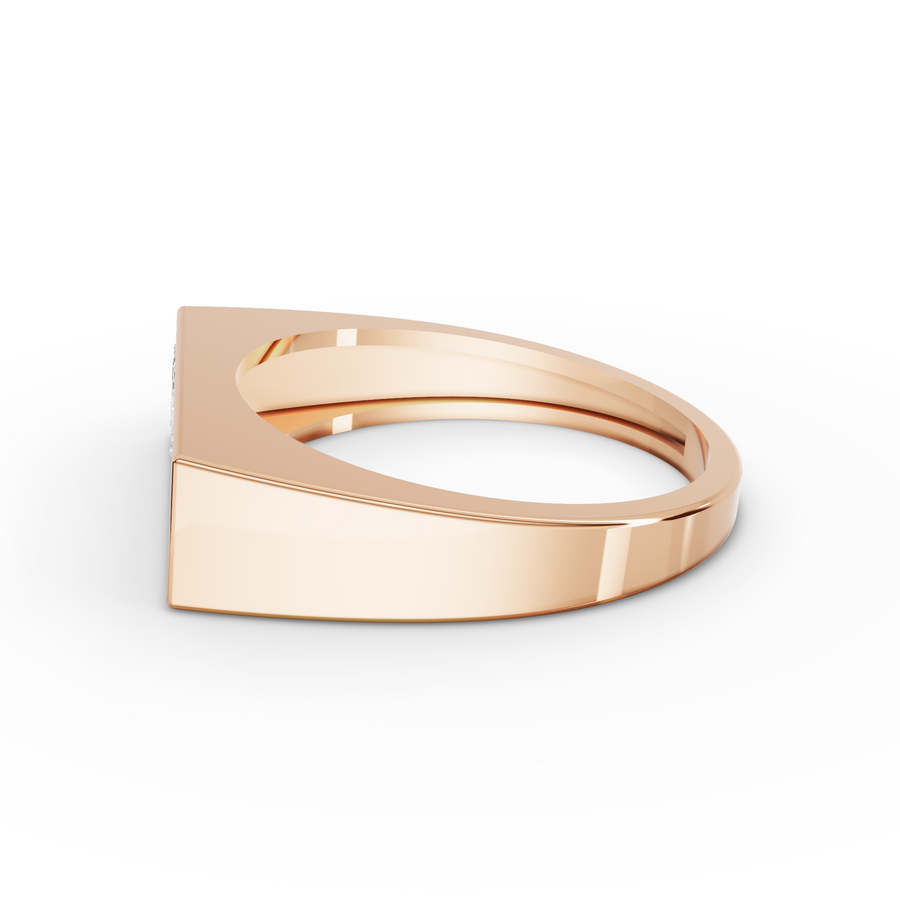 0.17 Ct Dual Diamond Architectural Signet Wedding Band