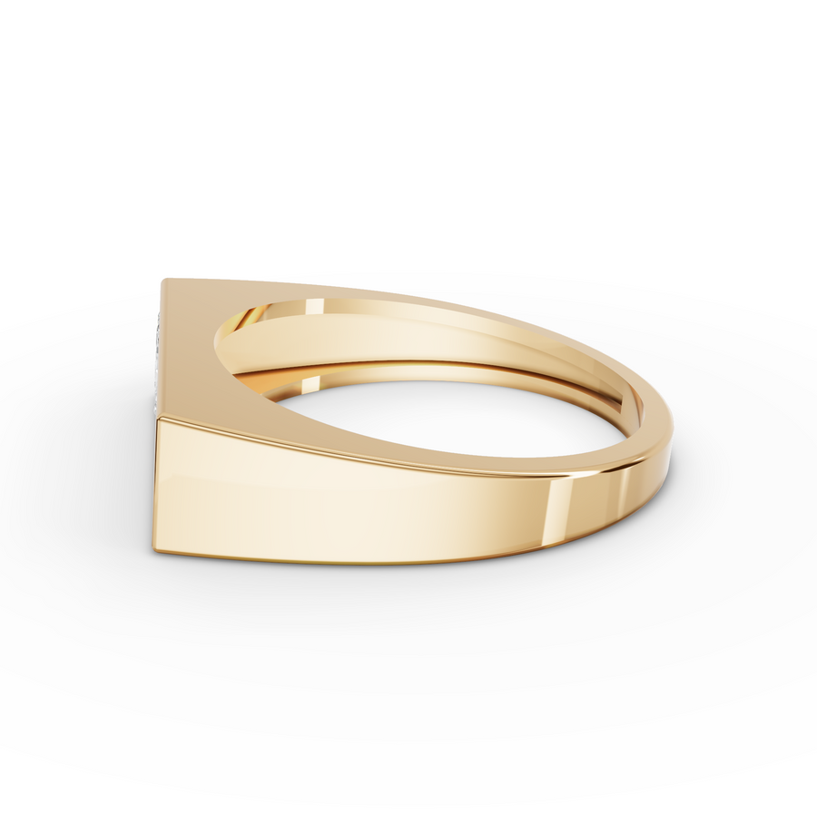 0.17 Ct Dual Diamond Architectural Signet Wedding Band