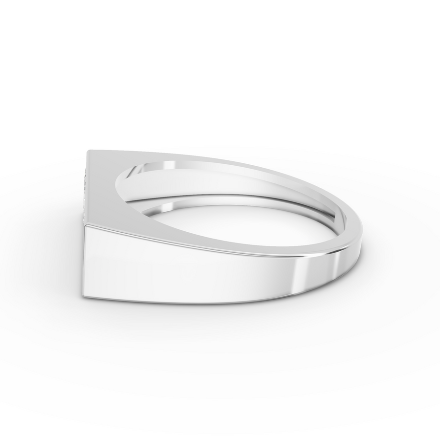 0.17 Ct Dual Diamond Architectural Signet Wedding Band