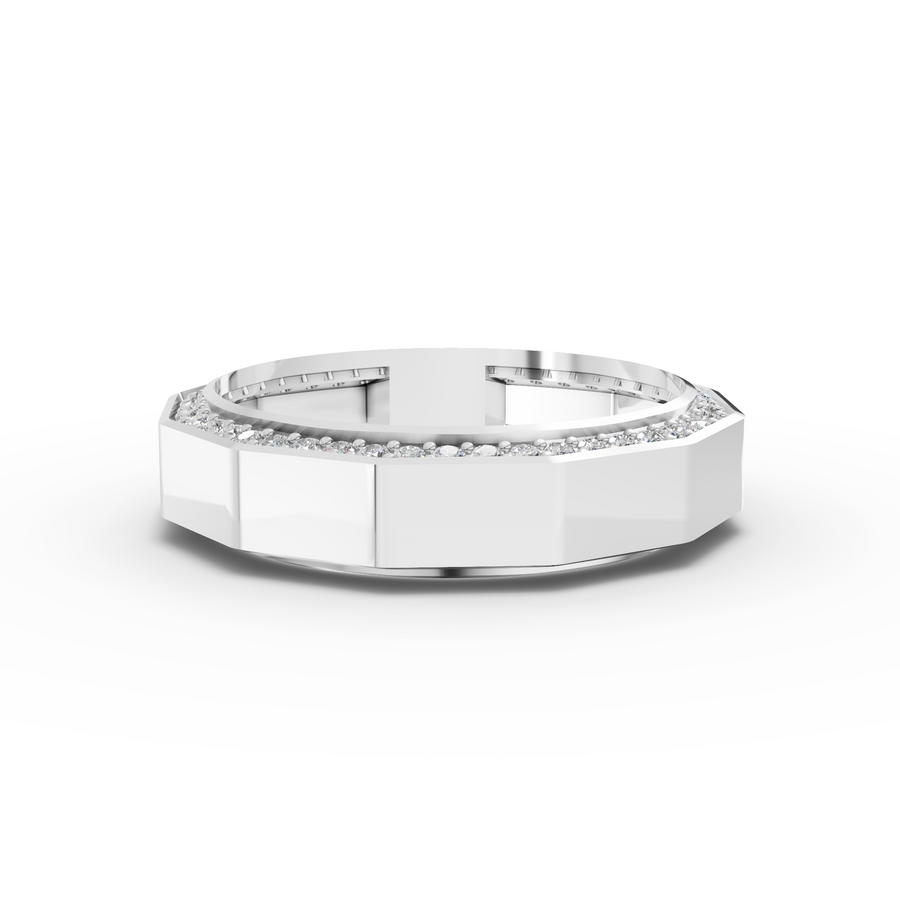 0.67 Ct Octagon Diamond Wedding Band