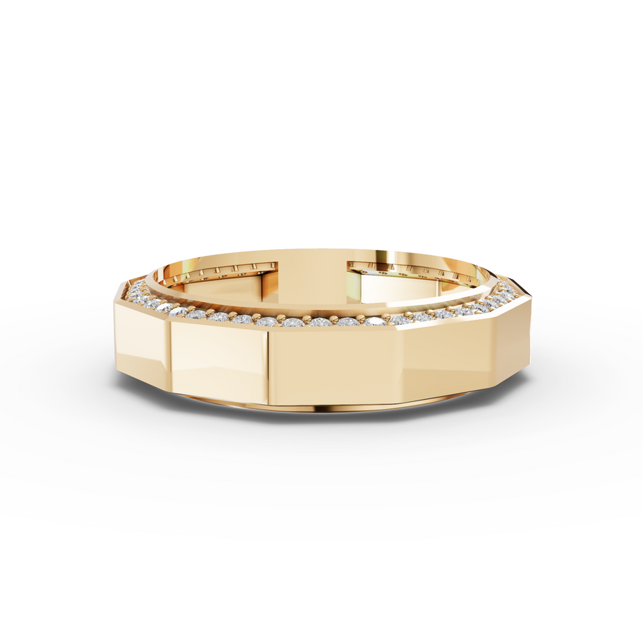 0.67 Ct Octagon Diamond Wedding Band