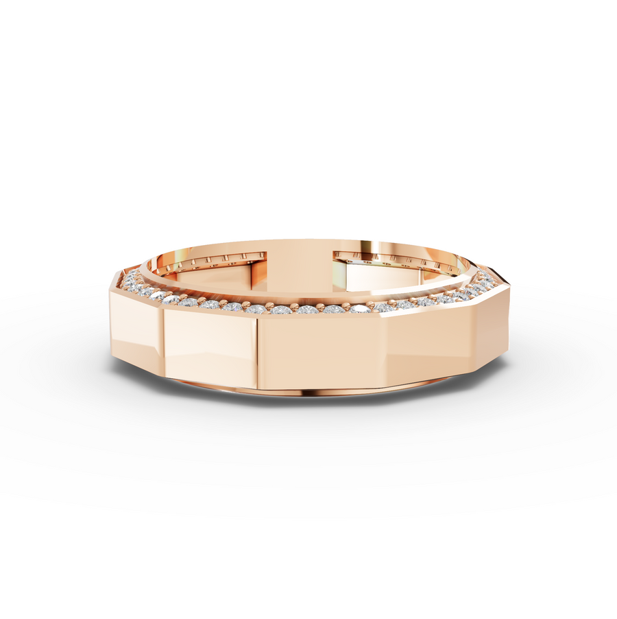 0.67 Ct Octagon Diamond Wedding Band