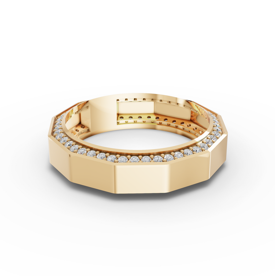 0.67 Ct Octagon Diamond Wedding Band