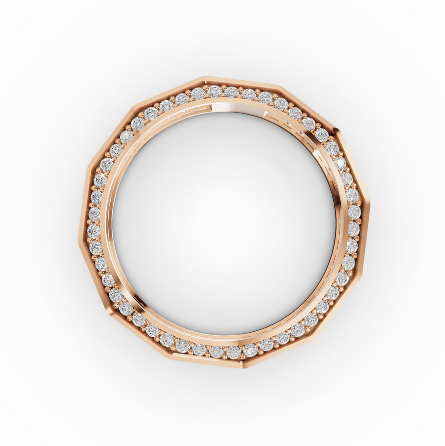 0.67 Ct Octagon Diamond Wedding Band