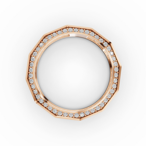 0.67 Ct Octagon Diamond Wedding Band
