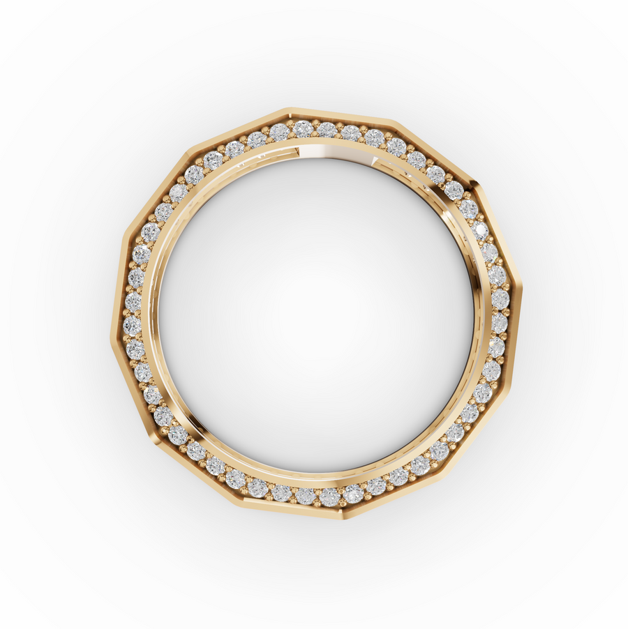 0.67 Ct Octagon Diamond Wedding Band