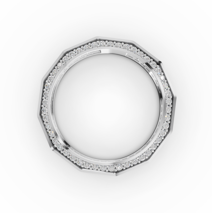0.67 Ct Octagon Diamond Wedding Band
