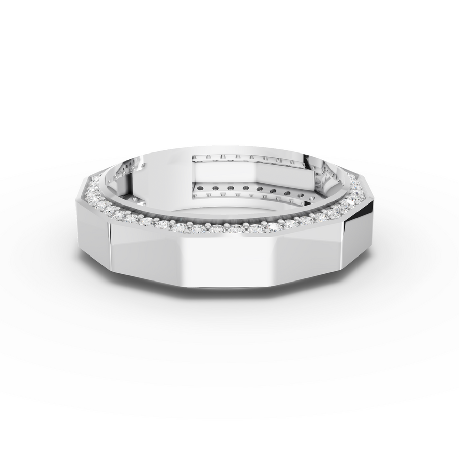 0.67 Ct Octagon Diamond Wedding Band