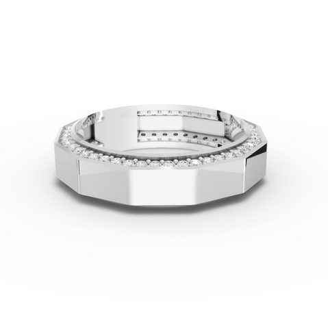 0.67 Ct Octagon Diamond Wedding Band