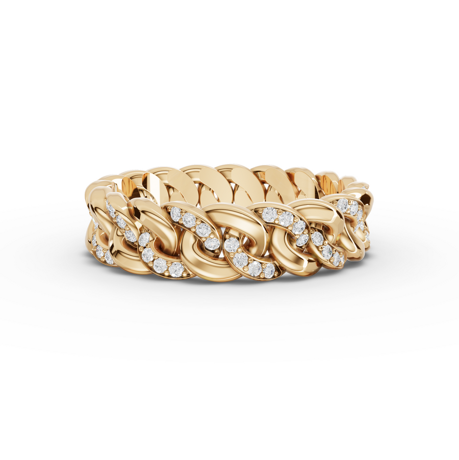 0.36 Ct Diamond Cuban Link Eternity Ring