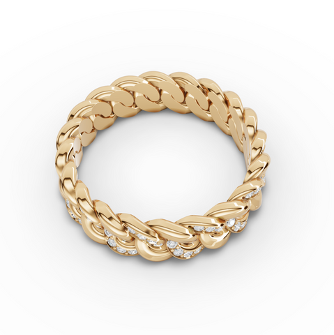 0.36 Ct Diamond Cuban Link Eternity Ring