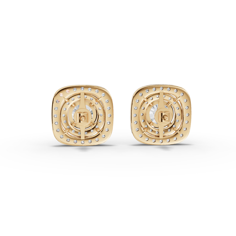 4.11 Ct Double Halo Diamond Stud Earrings