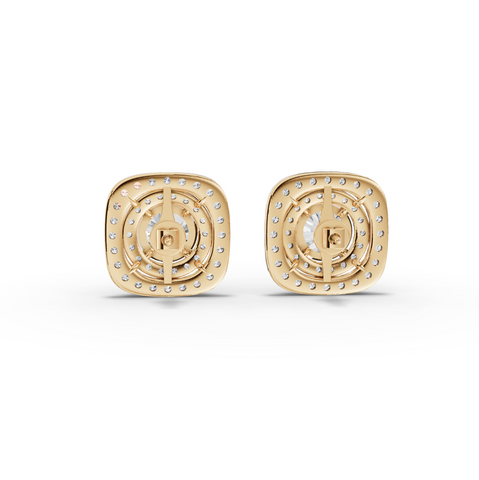 4.11 Ct Double Halo Diamond Stud Earrings