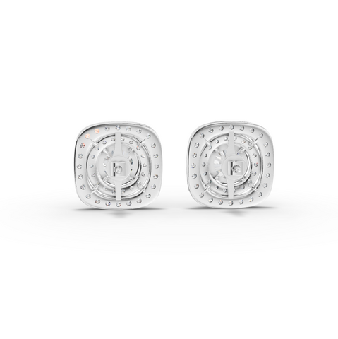 4.11 Ct Double Halo Diamond Stud Earrings