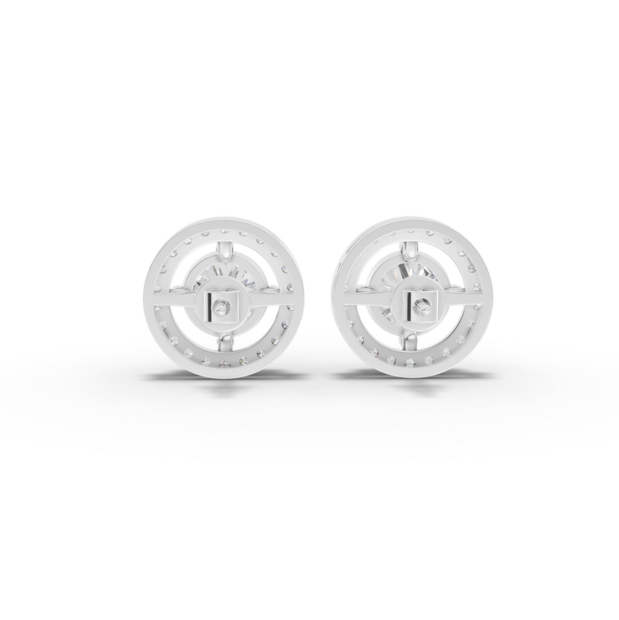 2.45 Ct Round Halo Lab Diamond Stud Earrings