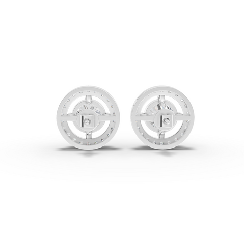 2.45 Ct Round Halo Lab Diamond Stud Earrings