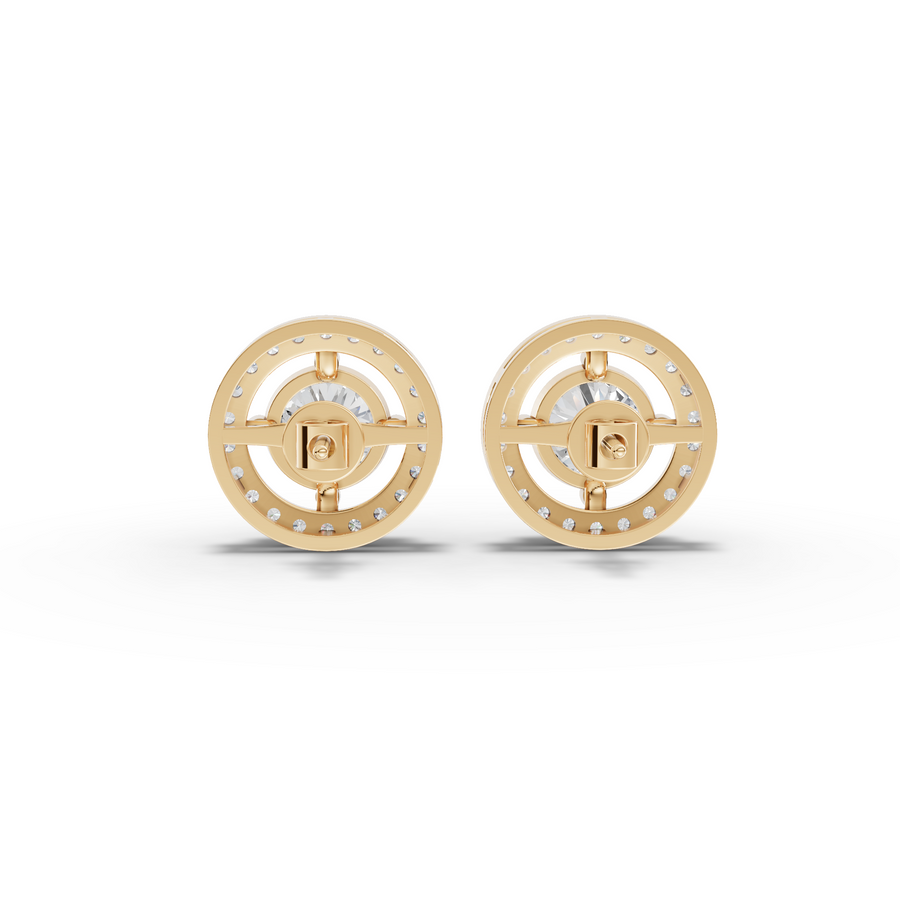 2.45 Ct Round Halo Lab Diamond Stud Earrings