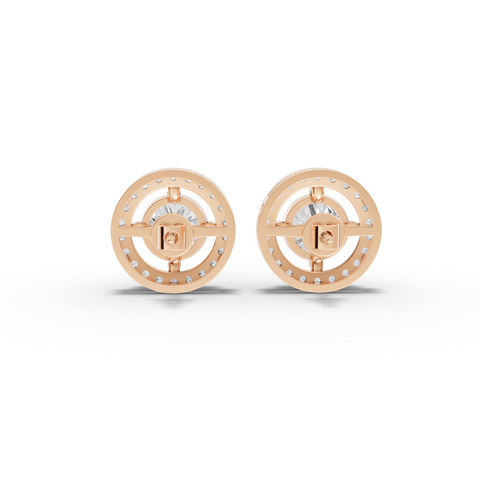 2.45 Ct Round Halo Lab Diamond Stud Earrings