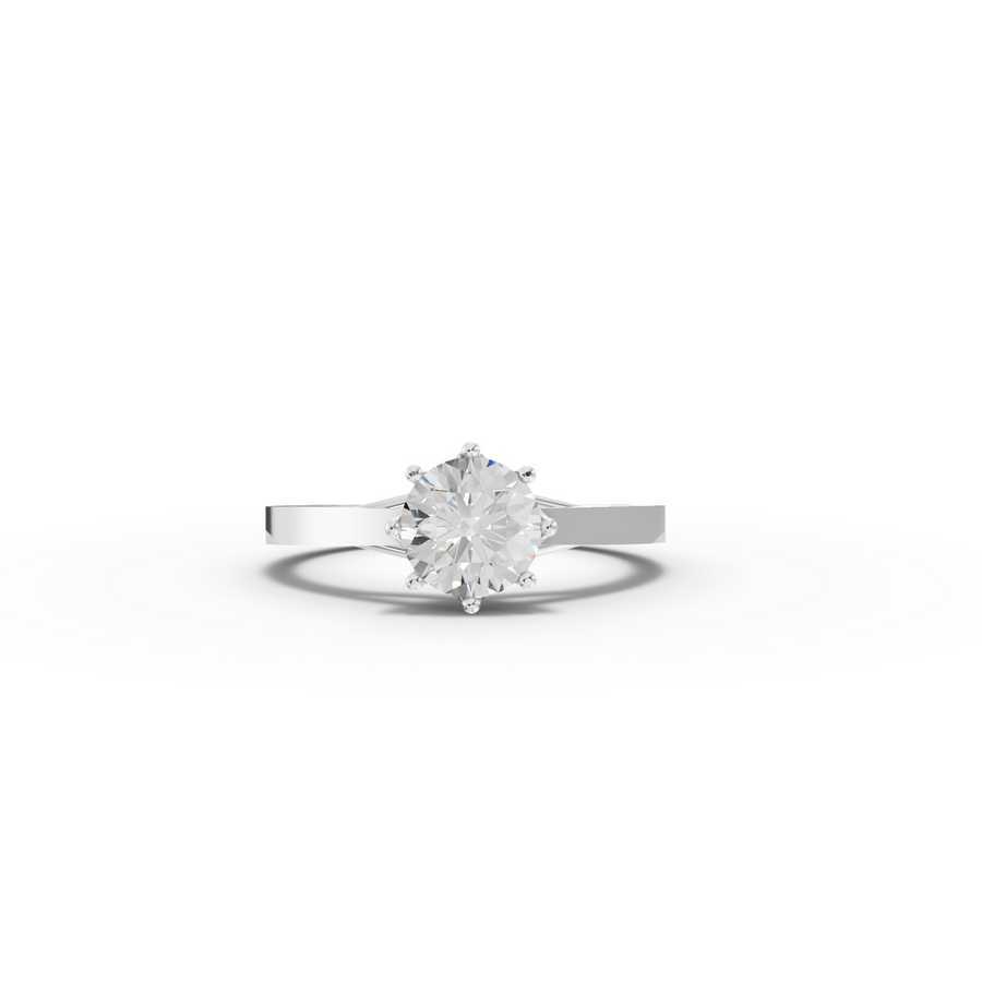 1.00 Ct Six Prong Round Solitaire Engagement Ring