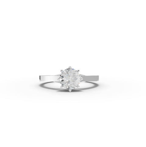1.00 Ct Six Prong Round Solitaire Engagement Ring